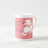 White Poodle on Salmon background Porselein Kop (Voorkant rechts)