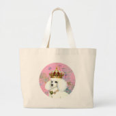 White Poodle Princess Hummingbird Grote Tote Bag (Voorkant)