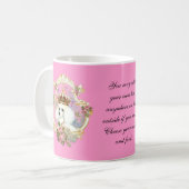 White Poodle Princess n roze rozen Koffiemok (Voorkant links)