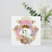 White Poodle Princess-uitnodigingskaarten Kaart (Staand voorkant)