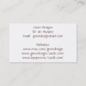 White Poodle Princess Visitekaartje (Achterkant)