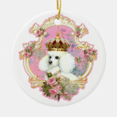 White Poodle Queen-kerstversiering Keramisch Ornament (Voorkant)