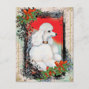 White Poodle  Style, kerstuitnodiging Kaart