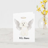 White Poodle Sympathy Memorial Bracelet Kaart (Gele Bloem)