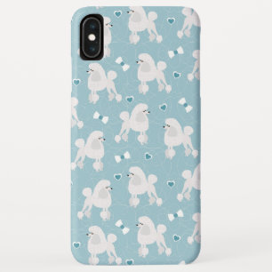 White Poodles and Bows Pattern Blue Case-Mate iPhone Case
