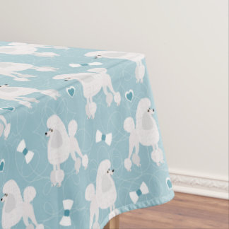 White Poodles and Bows Pattern Tafelkleed