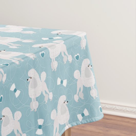 White Poodles and Bows Pattern Tafelkleed (Voorbeeld)