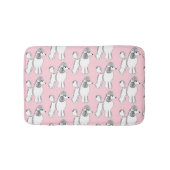 White Poodles Pattern Light Pink Bath Mat (Voorkant)