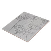 White Poofs of Fluff Ceramic Tegel Tegeltje (Zijkant)