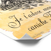 White poolse Paris Eiffel Tower Print (Hoek)