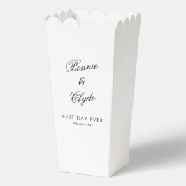 White Popcorn Favor Box for Stylish Party Events Bedankdoosjes
