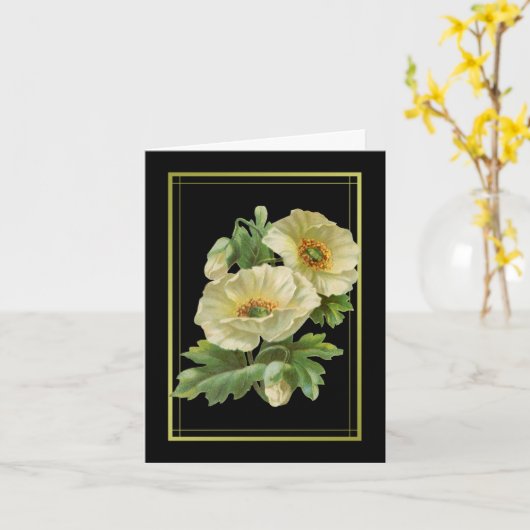 White Poppies Custom Moederdag Kaarten (Gele Bloem)