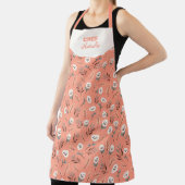 White Poppies Custom Name Apron Schort (Insitu)