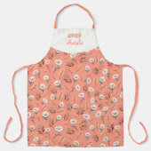 White Poppies Custom Name Apron Schort (Voorkant)