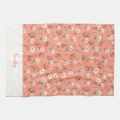 White Poppies Custom Weekday Towel Theedoek (Horizontaal)