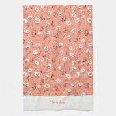 White Poppies Custom Weekday Towel Theedoek (Verticaal)