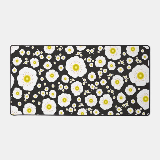 White Poppies Desk Mat (Voorkant)