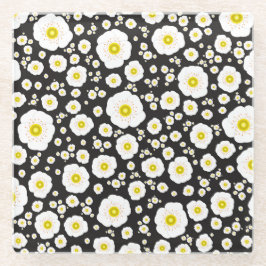 White Poppies Glass Onderzetter Glazen Onderzetter