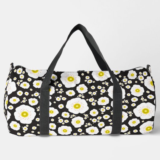 White Poppies Large Duffel Bag Plunjezak (Voorkant)