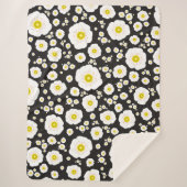 White Poppies Sherpa Deken (3 maten) (Voorkant)