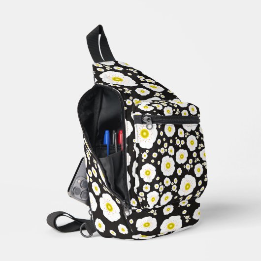 White Poppies Sling Bag (Open)
