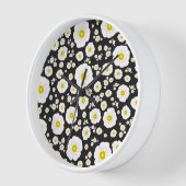 White Poppies Wood Framed Clock (Hoek)