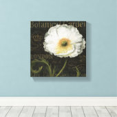 White Poppy Blossom Canvas Afdruk (Insitu (Houten vloer))