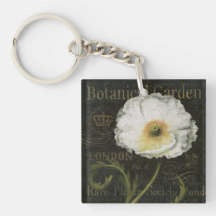 White Poppy Blossom Sleutelhanger