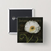 White Poppy Blossom Vierkante Button 5,1 Cm (Voorkant /achterkant)