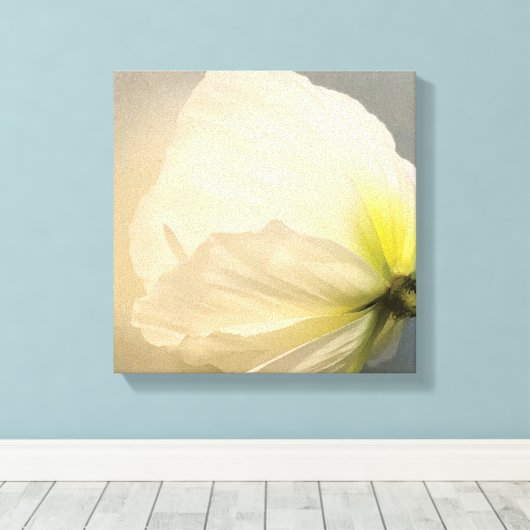 White Poppy Canvas Afdruk (Insitu (Houten vloer))