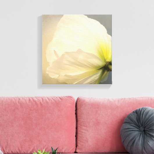 White Poppy Canvas Afdruk (Insitu (Woonkamer))
