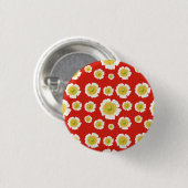 White Poppy Design on Button (Voorkant /achterkant)