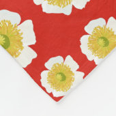 White Poppy Design on Fleece Blanket (Hoek)