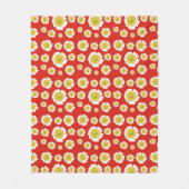 White Poppy Design on Fleece Blanket Deken (Voorkant)