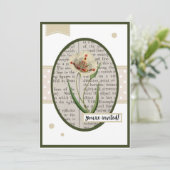  White Poppy Details op de achterkant Verjaardag Kaart (Staand voorkant)