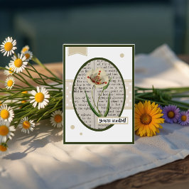  White Poppy Details op de achterkant Verjaardag Kaart