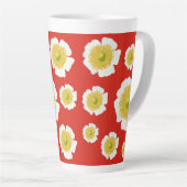 White Poppy-ontwerp op latte mok (Rechterhoek)