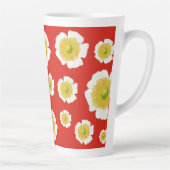 White Poppy-ontwerp op latte mok (Rechts)
