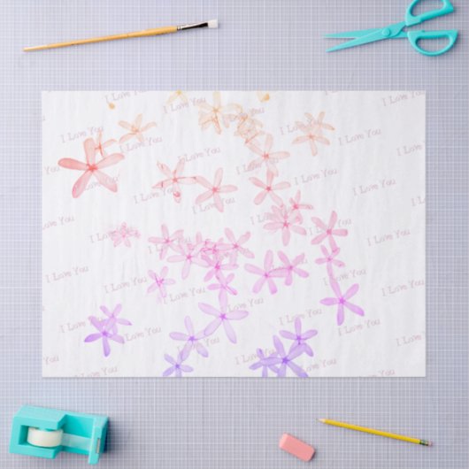 "White Posie Pattern" Weefselpapier Tissuepapier (Craft)