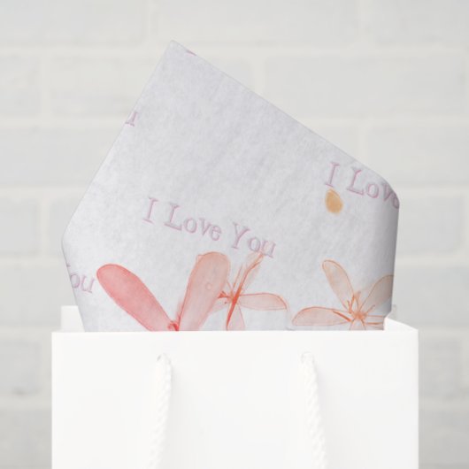 "White Posie Pattern" Weefselpapier Tissuepapier (Cadeauzakje)