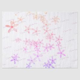 "White Posie Pattern" Weefselpapier Tissuepapier