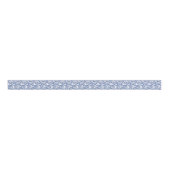 White & Powder Blue Floral Damask Patroon Grosgrain Lint (Voorkant)