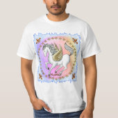 White Prancing Pegasus Unicorn T-shirt (Voorkant)