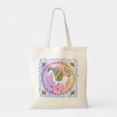 White Prancing Pegasus Unicorn Tote Bag (Achterkant)