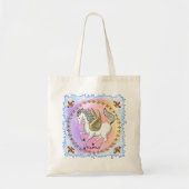 White Prancing Pegasus Unicorn Tote Bag (Voorkant)