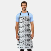 White Premium "DAD BOD" Y vaderdag Funky Fun Schort (Gedragen)