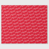 White Prettige feestdagen Wordart Pattern on Red Cadeaupapier (Vlak)