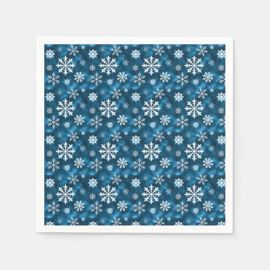 White Pretty Snowflakes On Winter Blue Background Servet (Voorkant)