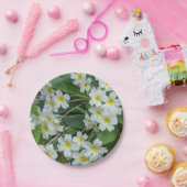 White Primroses Floral Tea Party Papieren Bordje (Feest)
