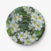 White Primroses Floral Tea Party Papieren Bordje (Voorkant)